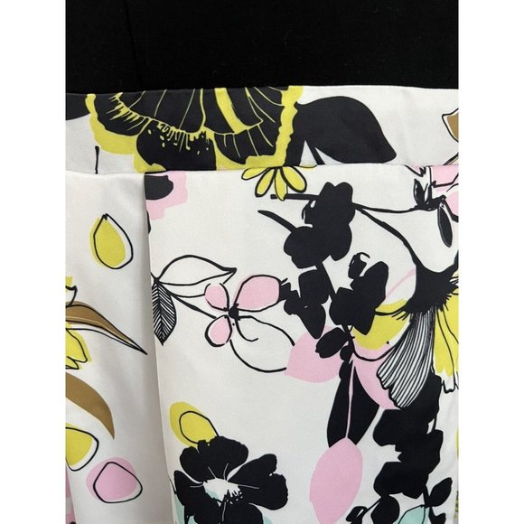 City Chic Floral Dress XS Size 14 Satin Black White Fit and Flare Pockets Party - Picture 2 of 8